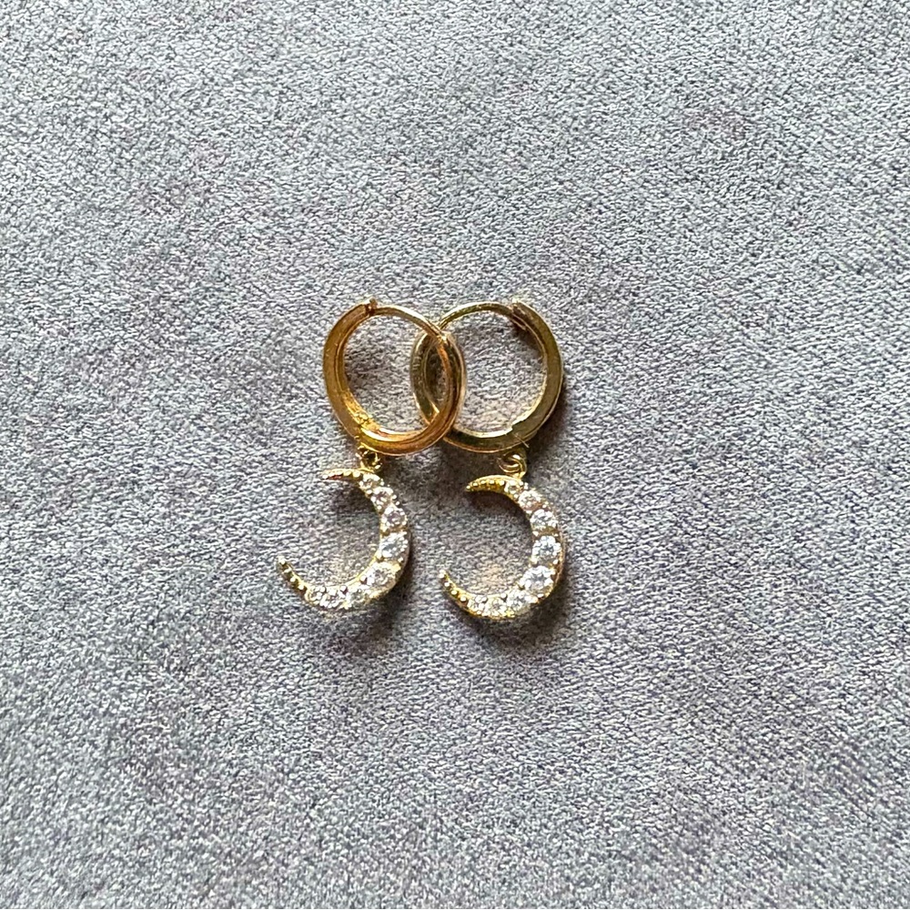 Moon Huggie earrings